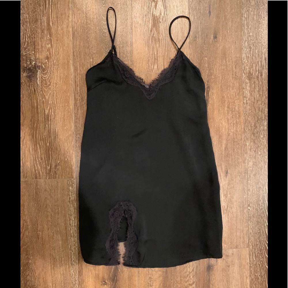 Urban Outfitters Black Satin Slip Dress